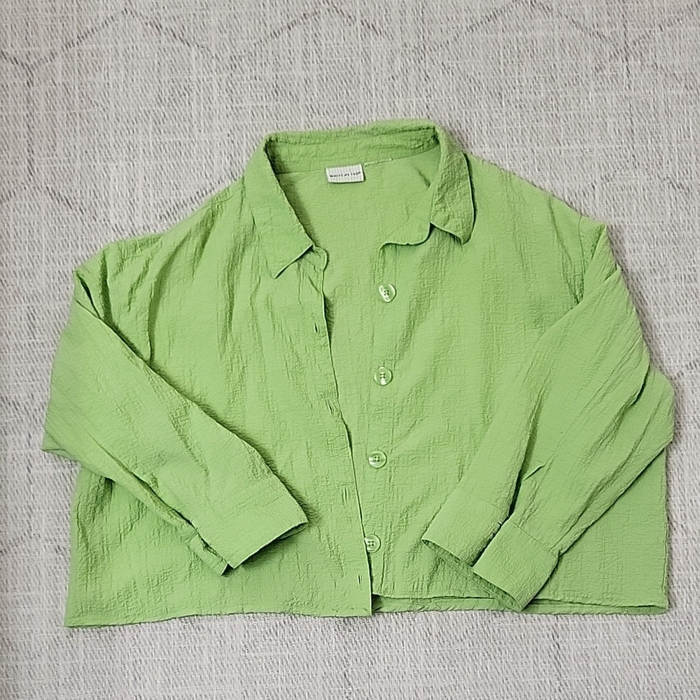 White Stag Green Button-Up Shirt